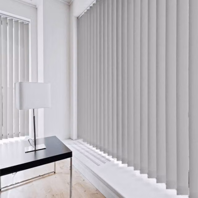 Blinds Outlet Grey Plain Blackout Vertical Blinds, Width: 90 cm, Drop: 140 cm