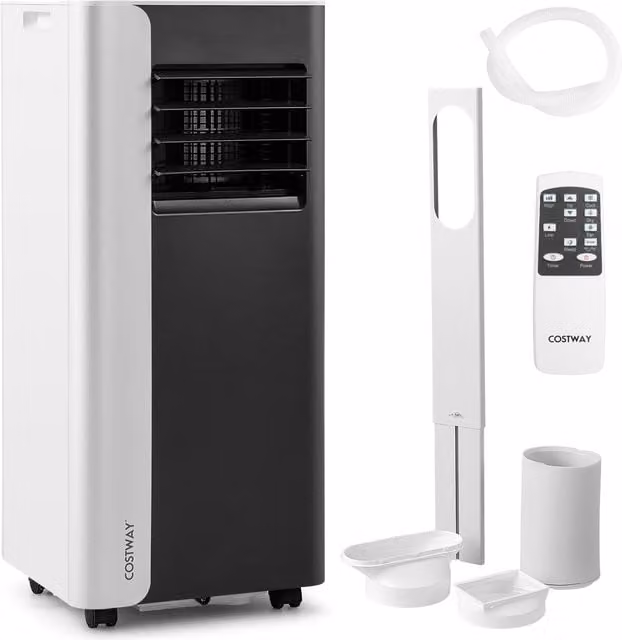 Costway 2.34 kW Monobloc Portable Air Conditioner in Black and White with Remote Control, Sleep Mode and Timer