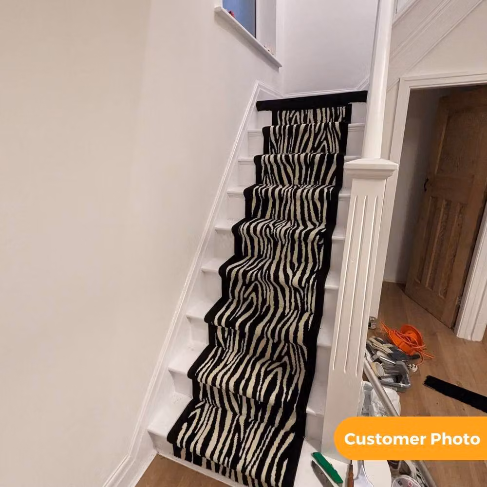 runrug Savannah Stair Runner Carpet in Black, W: 60 cm x L: 660 cm – 3