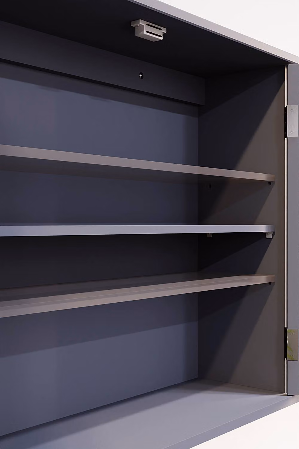 HD Designs Priano 2 Door Mirrored Wall Mounted Cabinet with Internal Shelves in Matt Dark Grey – 4