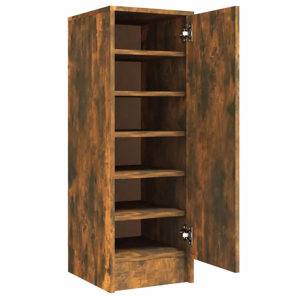 Berkfield Home Smoked Oak Shoe Cabinet in Brown, W/D/H: 32 x 35 x 92 cm – 2