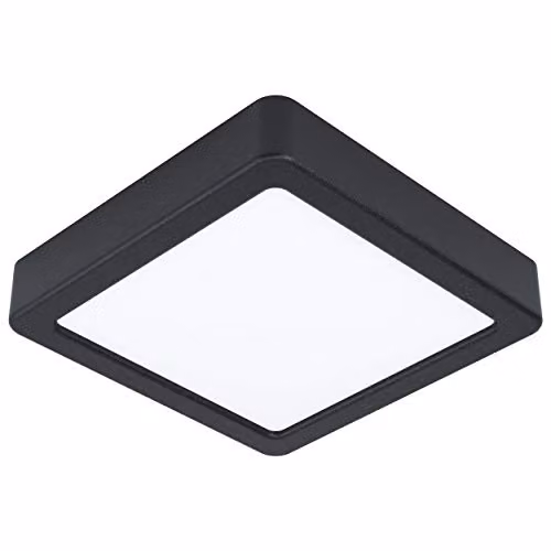Loops Square Surface Mounted LED Wall and Ceiling Light, Black, 10.5W, 4000K