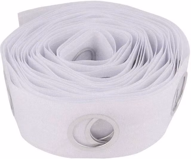 VOGREX 10m White Curtain Heading Tape with 80 Round Eyelet Rings