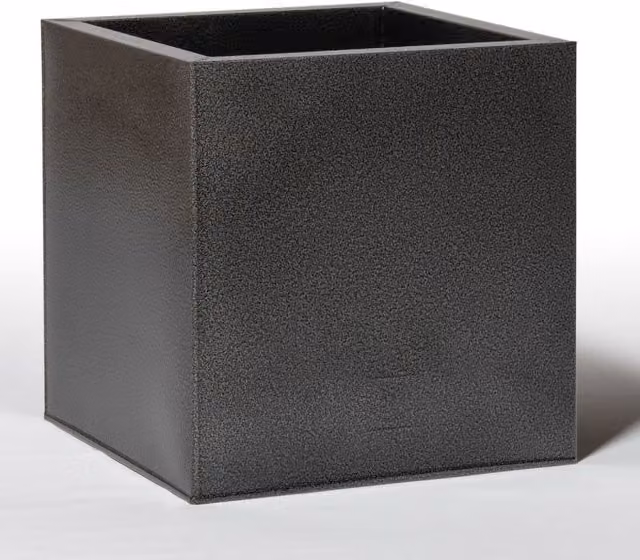 Primrose Black Zinc Textured Metal Cube Planter Tub