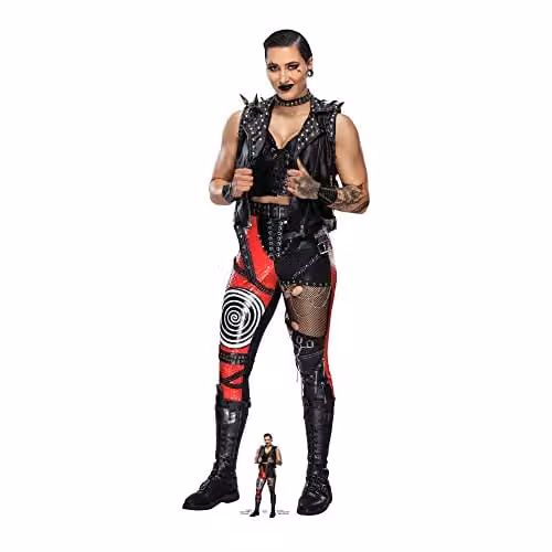 Star Cutouts WWE Rhea Ripley Eradicator Lifesize Cardboard Cutout with Mini, Multicolour Wrestling Party Decoration and Collector Gift