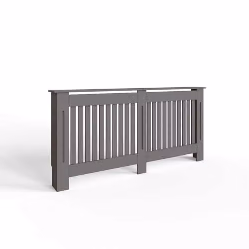FWStyle Grey Vertical Slat Large Radiator Cover Shelf Cabinet W/H/D: 152 x 82.3 x 19 cm – 1