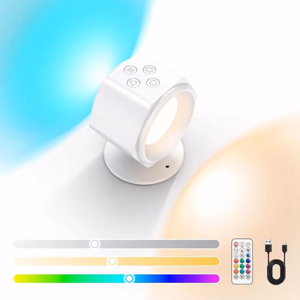 SPETLEK White LED RGB Up and Down Rotating Wall Lamp with Remote and Touch Control – 2