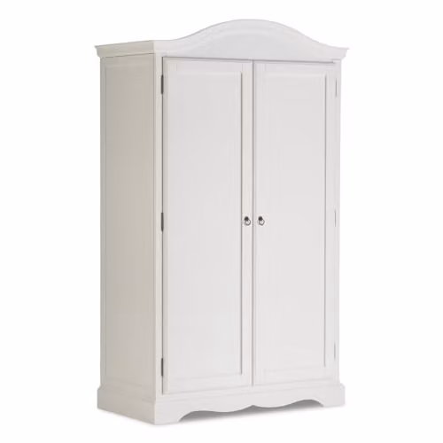 Statement Furniture Romance Double Wardrobe in Light Grey with Full Hanging Space, H 193 cm x W 115 cm x D 59 cm