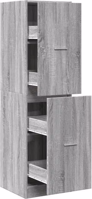 Berkfield Home Apothecary Cabinet in Grey Sonoma, W/D/H: 40 x 41 x 144.5 cm