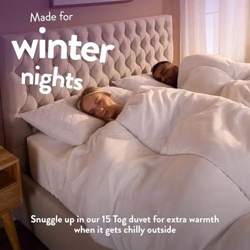Slumberdown Warm Winter Nights 15 Tog Duvet, White, W: 260 cm, D: 220 cm – 2