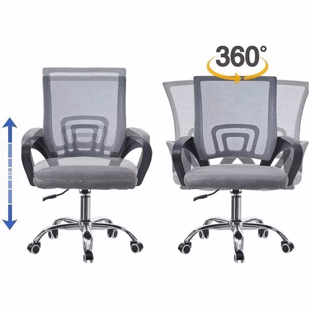 Nordara Grey Ergonomic Fabric Home Office Swivel Chair with Armrests, H 100 cm x W 15 cm x D 15 cm – 3