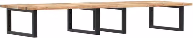 Berkfield Home Wall Mounted Basin Shelf in Brown Acacia Wood and Steel