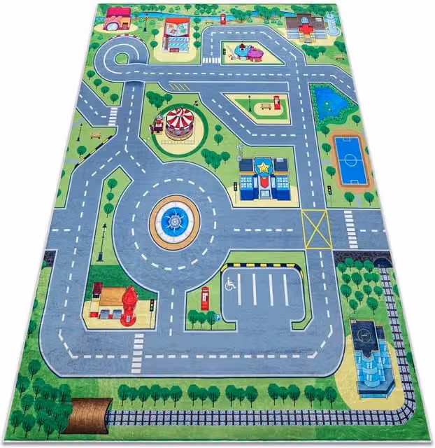RugsX Bambino Kids Motif Rug in Green and Multicolour, W: 160 cm, D: 220 cm – 1