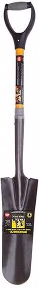 Roughneck Drain Spade with Short Handle in Black with Steel and Fibreglass Construction