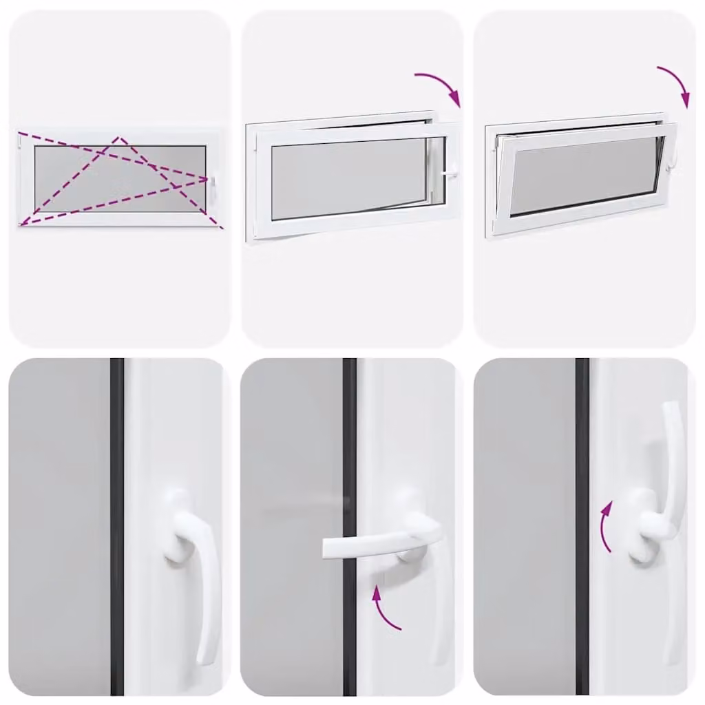 Berkfield Home RISOR Basement Tilt and Turn Window, Anthracite, W: 120 cm, H: 60 cm, DIN Left