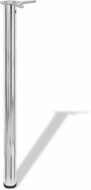 Berkfield Home Set of 4 Height Adjustable Table Legs in Chrome Silver, Height: 87 cm