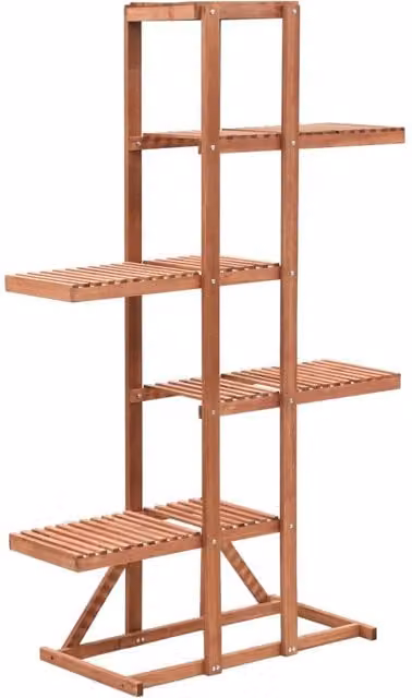 Berkfield Home Lacquered Wood Plant Stand in Brown, W/D/H: 86 x 36 x 139 cm – 1