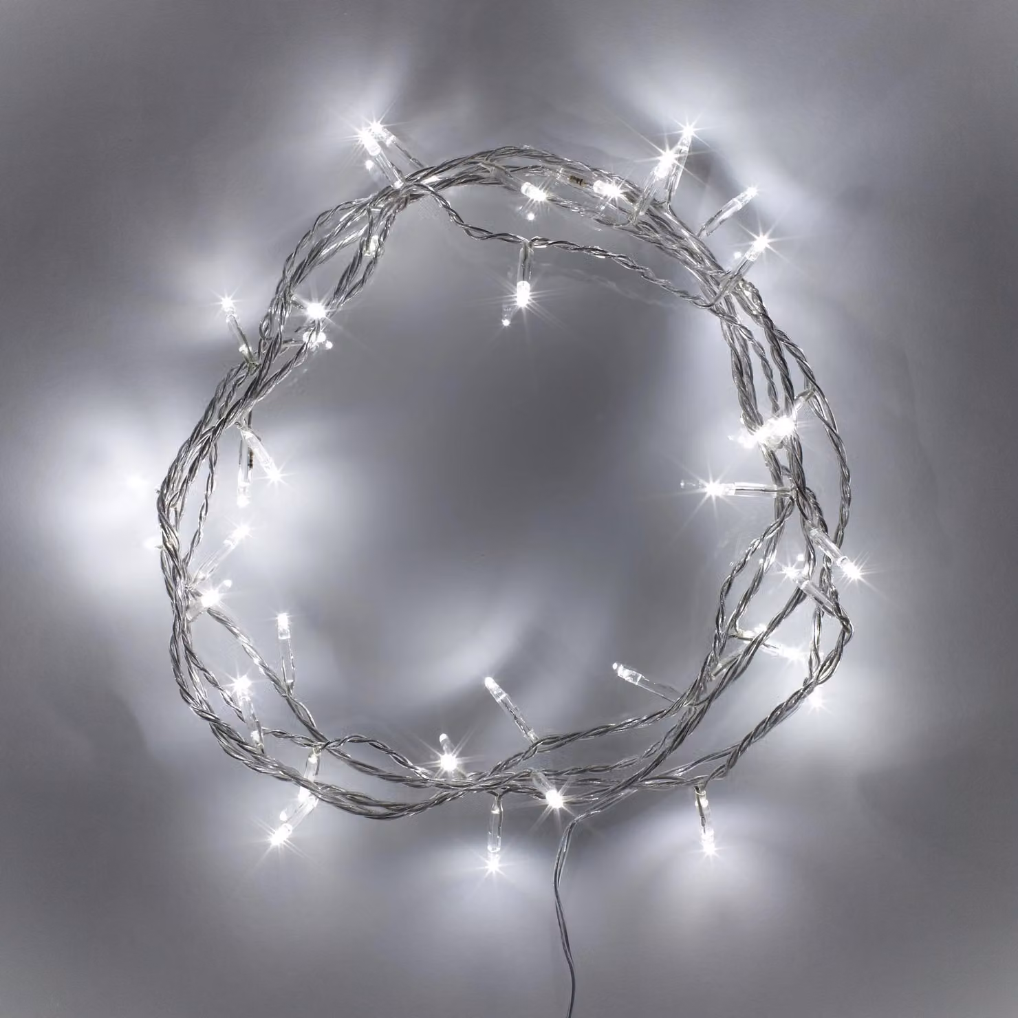 Lights4fun 50 White LED Fairy Lights on Transparent Cable