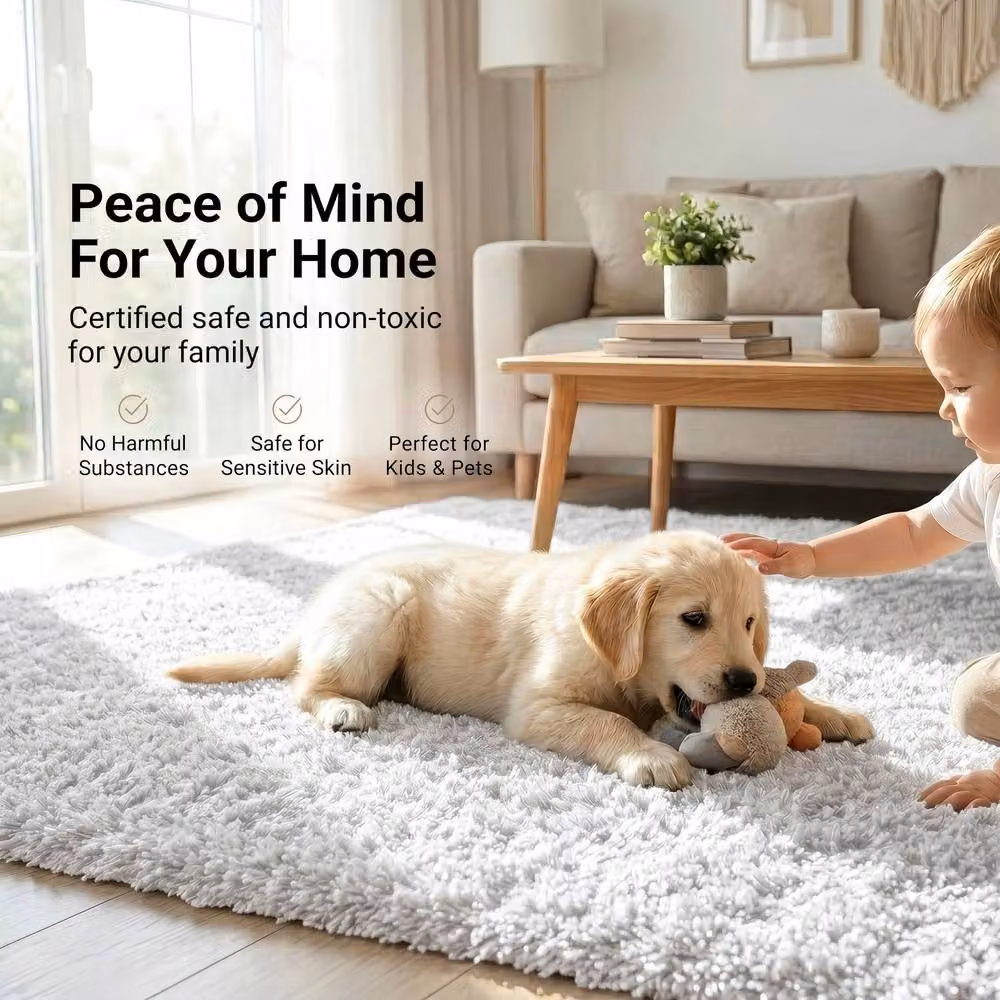 Bravich LTD California Shaggy Area Rug in White, W: 230 cm, D: 160 cm – 3