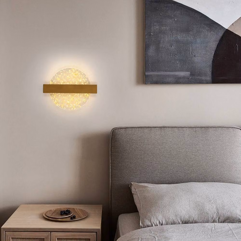 Kelvenix Modern Round LED Wall Light in Gold/Brass, 12W Dimmable Accent Lamp – 3
