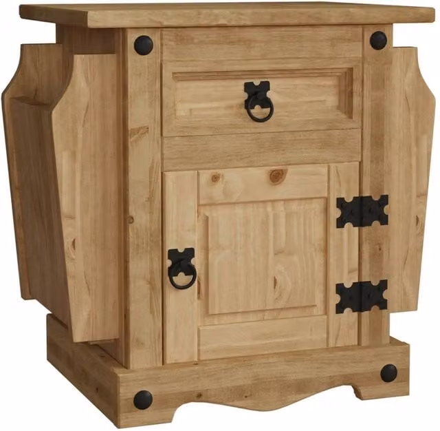 Nordara Brown Solid Waxed Pine 1 Drawer Mexican Cupboard Unit W: 100 cm, D: 100 cm – 1
