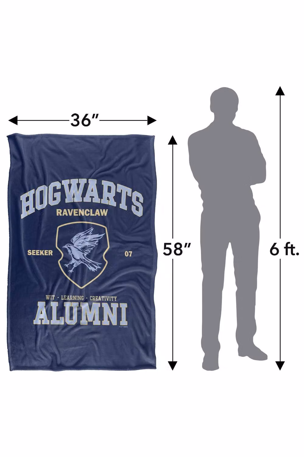 LOGOVISION Harry Potter Hogwarts Ravenclaw Alumni Super Soft Fleece Throw Blanket, Multicolour, W: 127 cm x D: 152.4 cm – 8