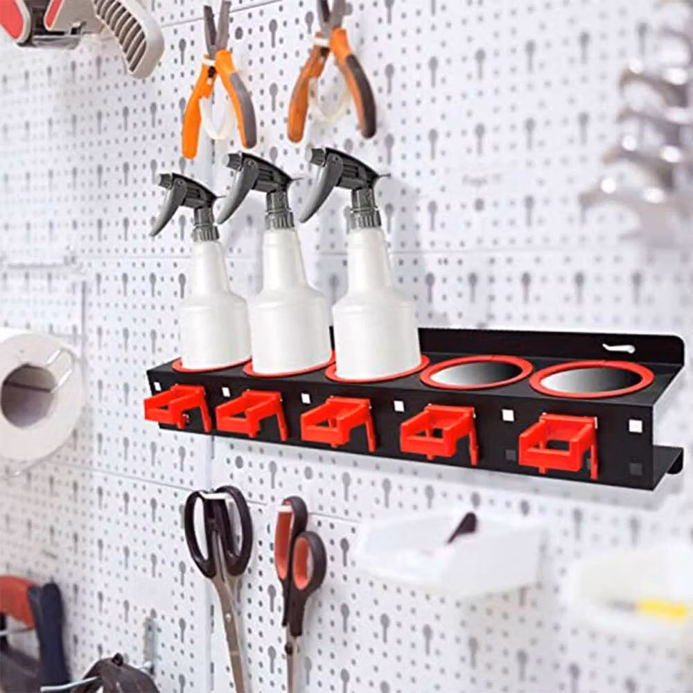 SPETLEK Wall Mounted Spray Bottle Storage Rack Organizer, Black – 2