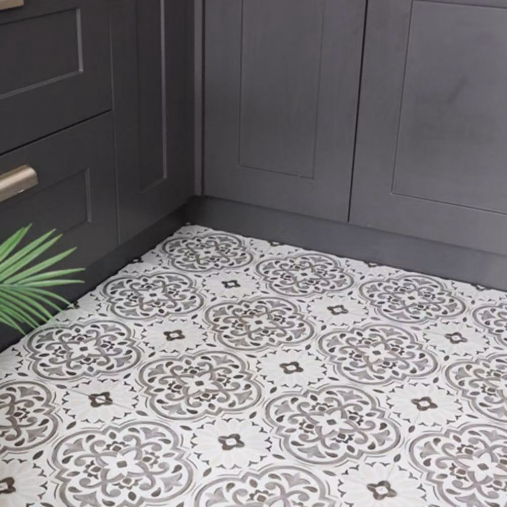 FloorPops Massimo Self Adhesive Vinyl Floor Tiles, Grey, Pack of 10 (0.93sqm), W/D/H: 30.48 x 30.48 x 30.48 cm – 4