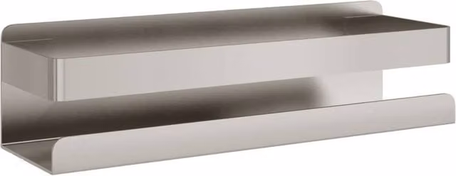 Berkfield Home Wall Mounted Shower Shelf, Silver Brushed 304 Stainless Steel, W/D/H: 23 x 6.5 x 6.5 cm
