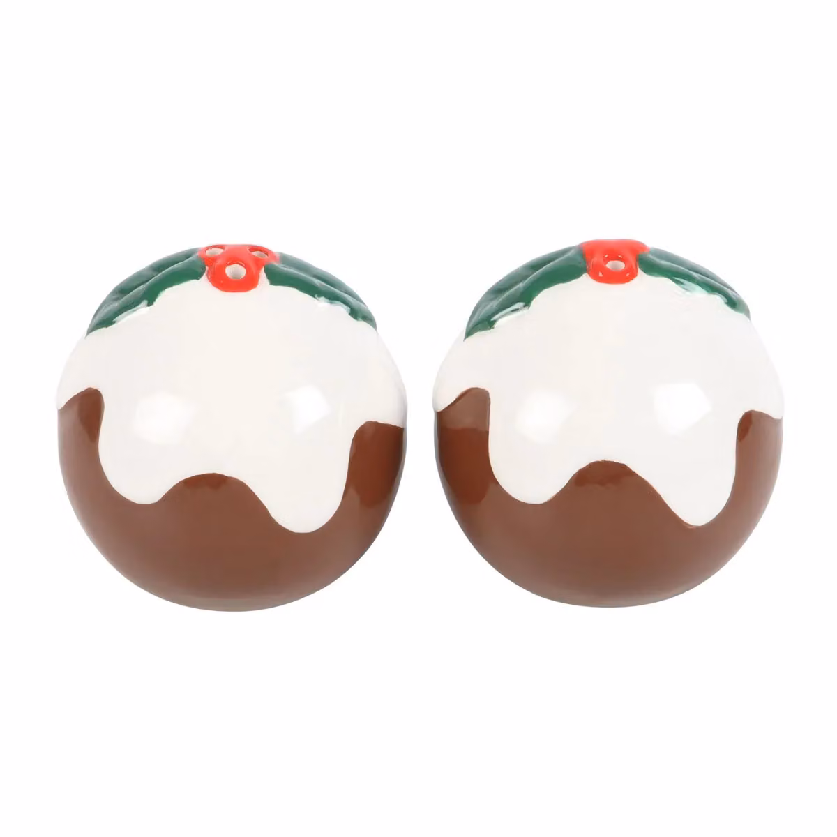 Something Different Christmas Pudding Salt and Pepper Shakers in Brown Ceramic – 2