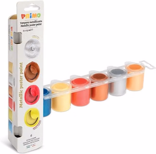 Morocolor Metallic Paint, Yellow, 6 x 25ml