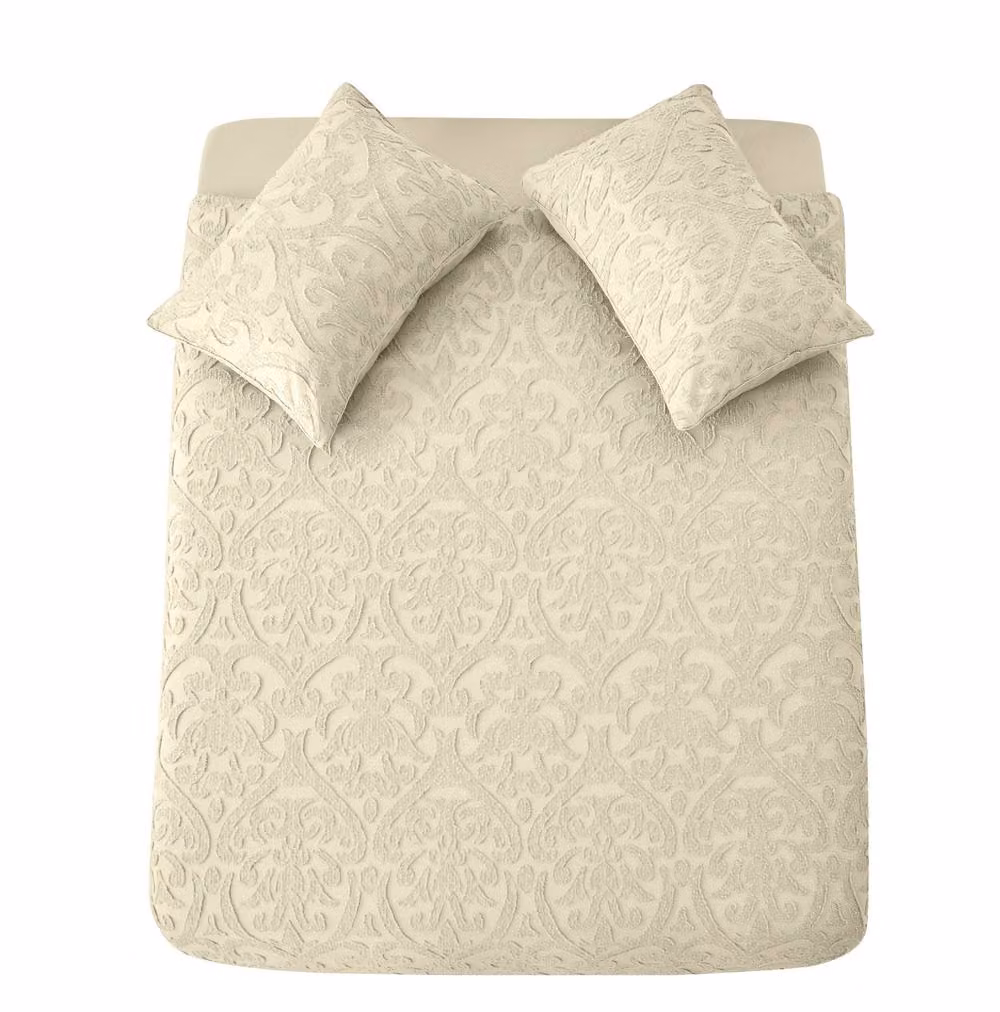 Gaveno Cavailia Damask Microfibre 3-Piece Duvet Cover and Pillowcase Set, Beige, W/D/H: 140 x 200 cm – 2