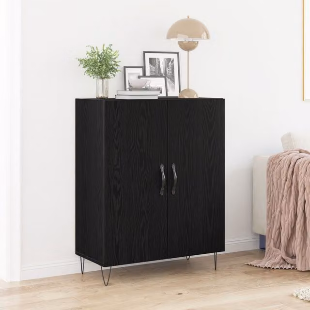 Berkfield Home Black Oak Sideboard in Engineered Wood, W/D/H: 69.5 x 34 x 90 cm – 1