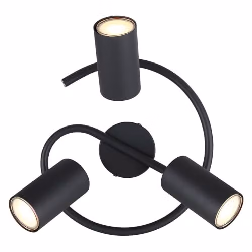 Netlighting Allvi Black Modern Ceiling Spotlight with 3x GU10 Sockets, Diameter: 25 cm, Height: 13.5 cm – 5