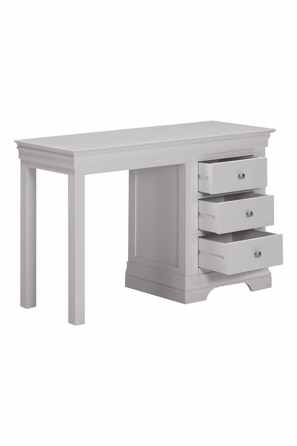 Seconique Bordeaux 3 Drawer Dressing Table in Light Grey W/D/H: 115.0 x 76.0 x 1.8 cm – 2