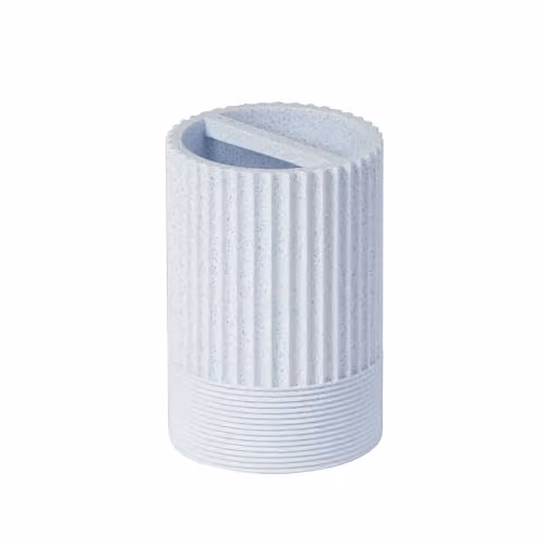 Showerdrape Blue and White Resin Toothbrush Holder with Tumbler and Tray