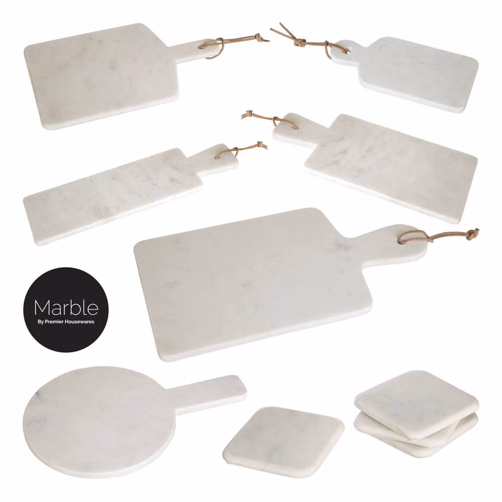 Orsina White Round Marble Serving Board with Polished Finish