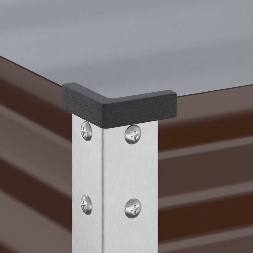 Berkfield Home Decorative Steel Garden Planter Tub, Brown, W: 100 cm, D: 41 cm, H: 90 cm – 3