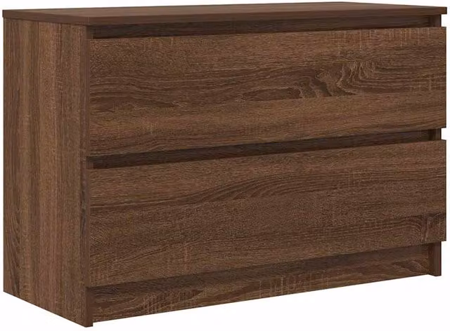Berkfield Home Modern TV Cabinet in Brown Oak, W/D/H: 80 x 35 x 54 cm