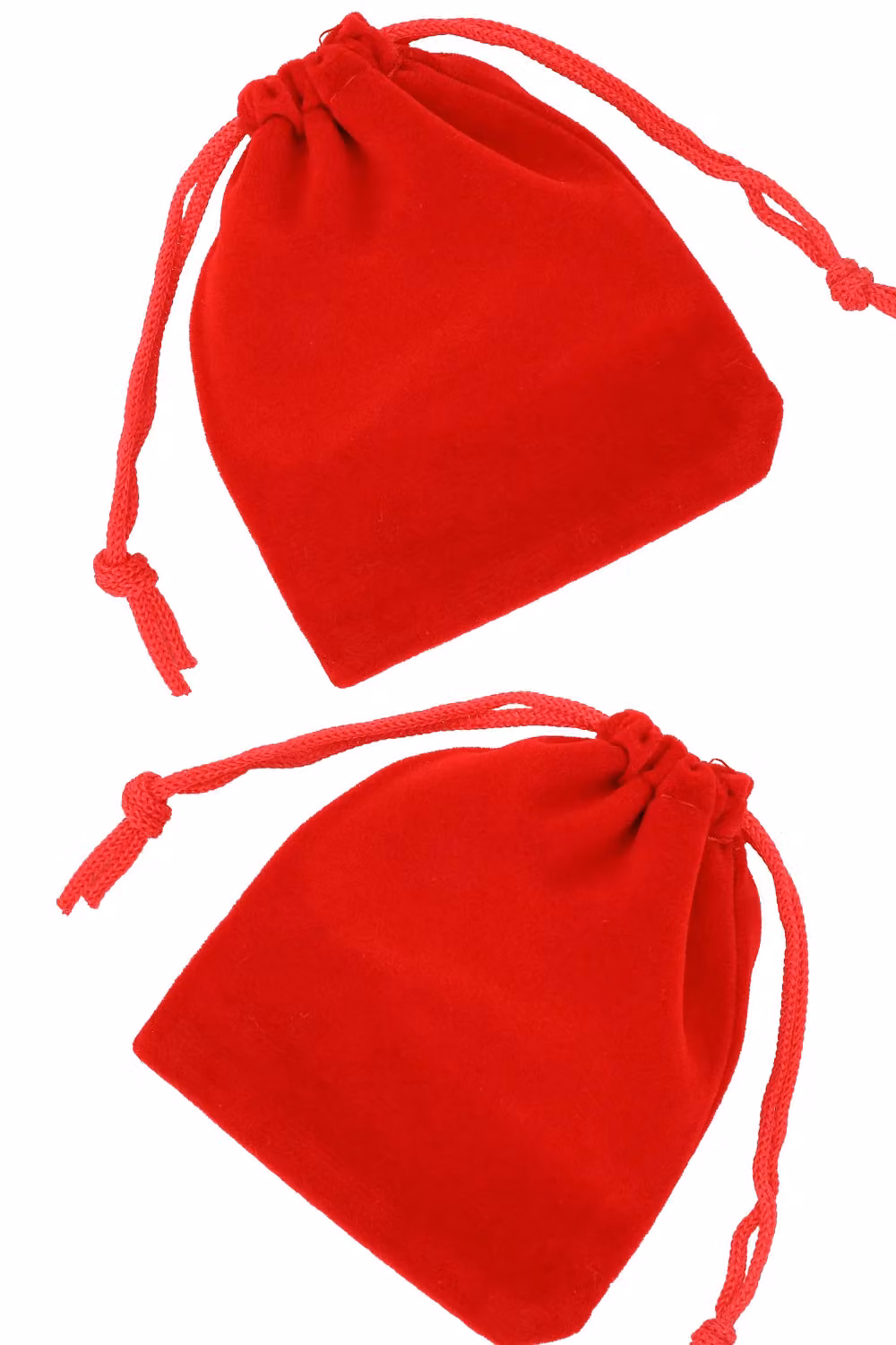 Neel Blue 10pcs Red Velvet Drawstring Bags, W: 7 cm, H: 9 cm – 2