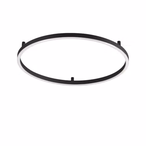 Netlighting Oracle Slim Round Integrated LED Semi Flush Ceiling Light, Black, 90cm, 4000K – 1