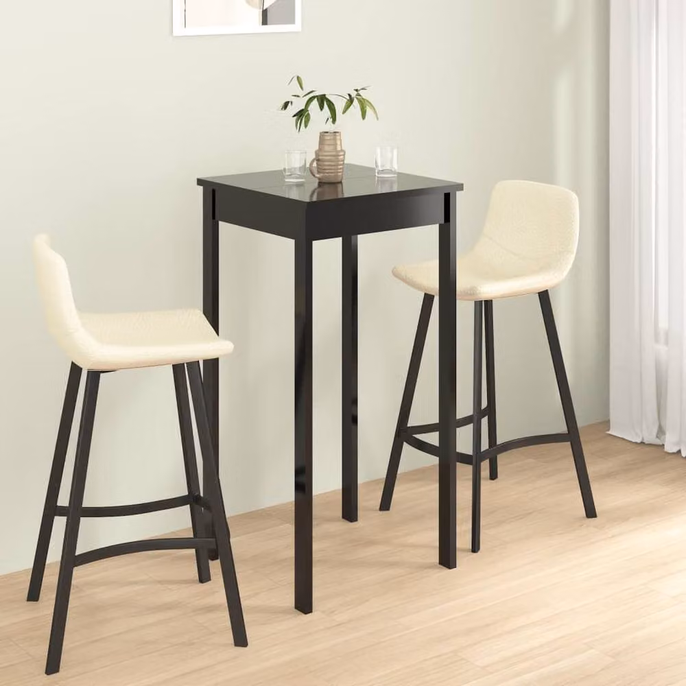 Berkfield Home Modern Black MDF Bar Table, W/D/H: 55 x 55 x 107 cm – 2