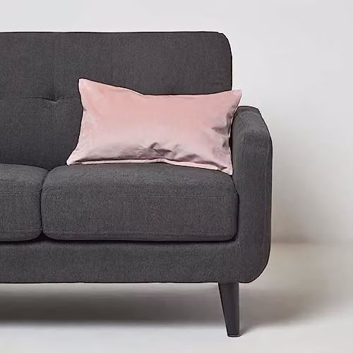 Homescapes Pink Velvet Rectangular Scatter Cushion with Microfibre Insert W: 50 cm, H: 30 cm – 2
