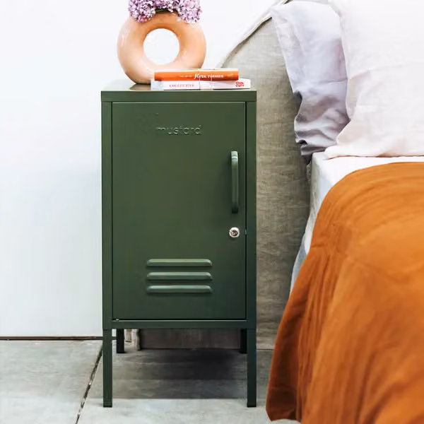 Mustard Made The Shorty To The Left Freestanding Metal Storage Cabinet in Olive Green, W/D/H: 46 x 35 x 72 cm – 2
