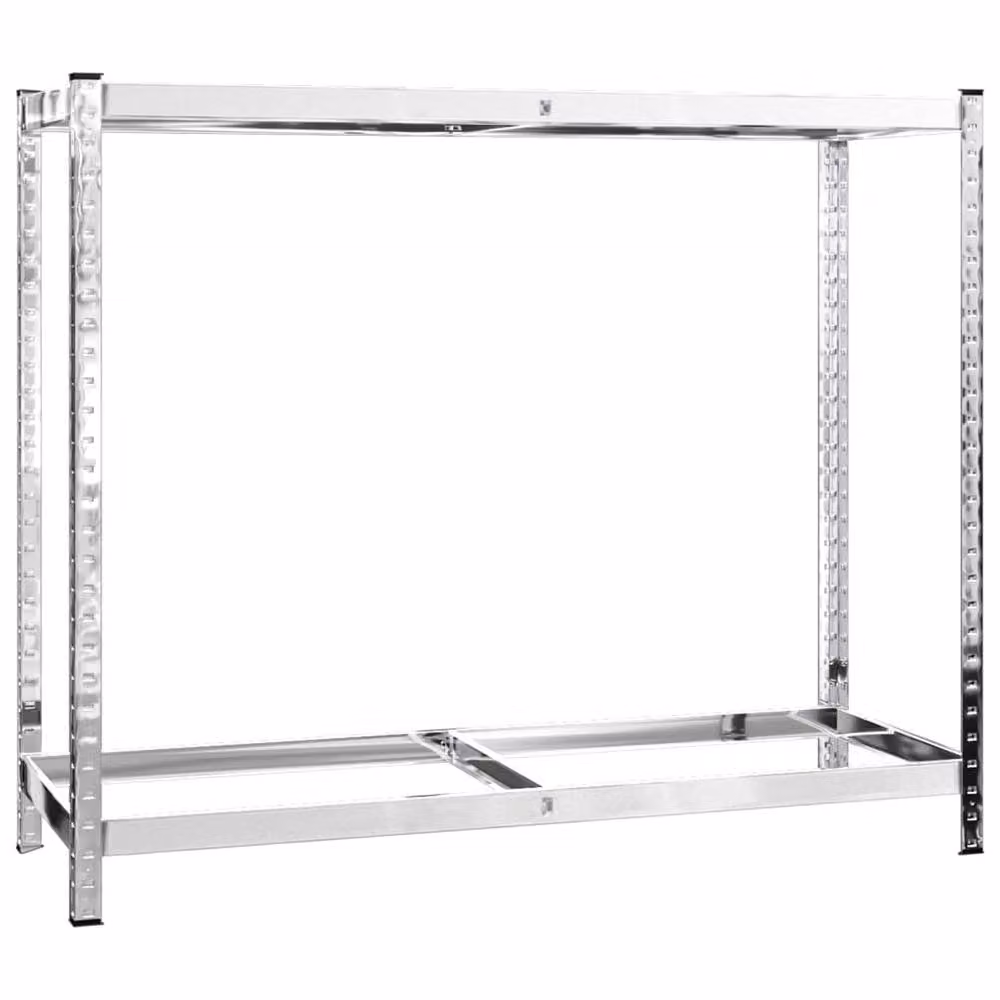 Berkfield Home 2-Layer Silver Steel Tire Rack with Adjustable Shelves, W/D/H: 110 x 40 x 110 cm – 3