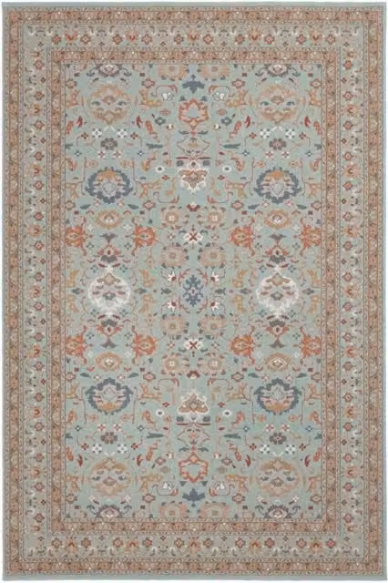 The Rug Shop UK Traditional Blue Floral Machine Woven Wool Area Rug W: 135 cm, L: 200 cm