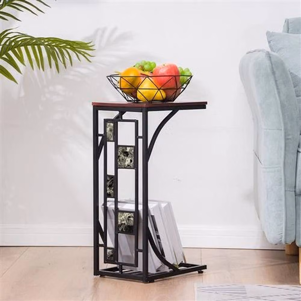 Havendro C-Shaped Side Table in Brown Metal – 3