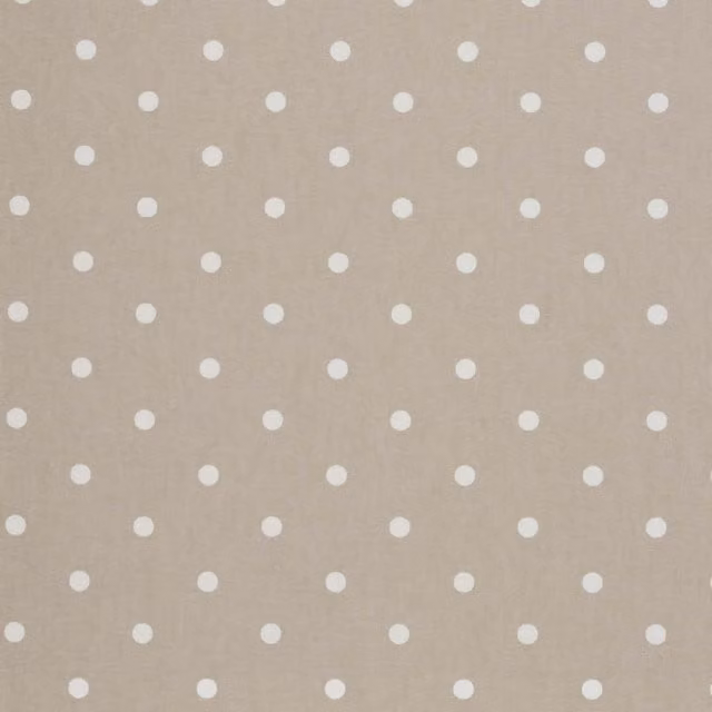 Clarke & Clarke Dotty Dotted Cotton Fabric in Taupe, Brown, White and Beige