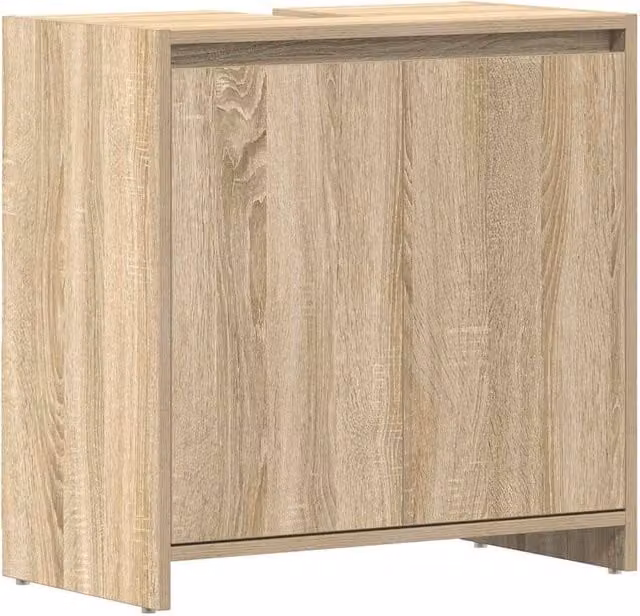 Berkfield Home Modern Bathroom Cabinet in Sonoma Oak, W: 60 cm, D: 33 cm, H: 61 cm