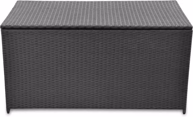 Berkfield Home Garden Storage Box in Black Poly Rattan, W/D/H: 120 x 50 x 60 cm – 1